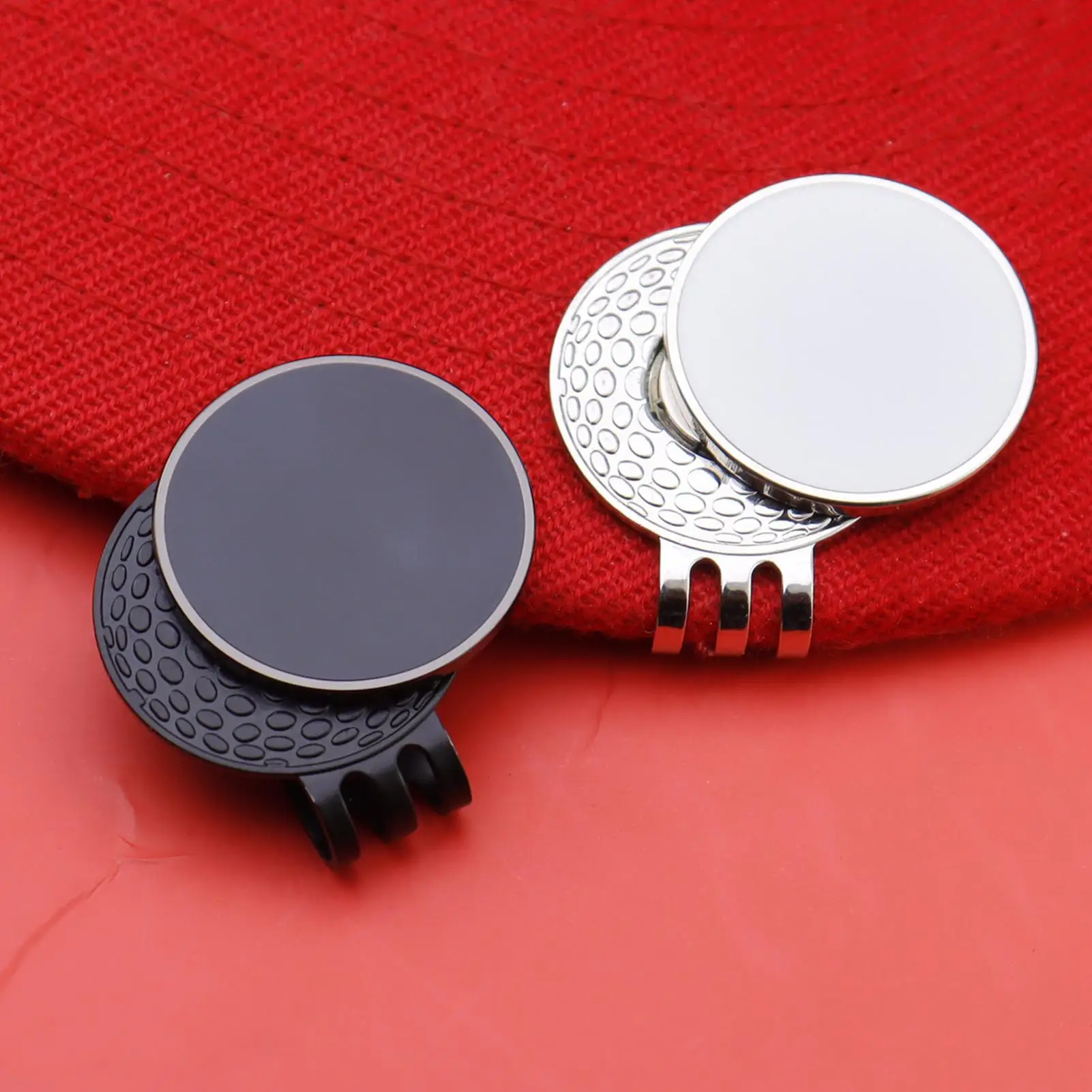 Magnetic Golf Ball Marker Portable Golf Ball Marker Hat Clip Enamel White Metal Ball Marker Hat Clip Marker Set view 3
