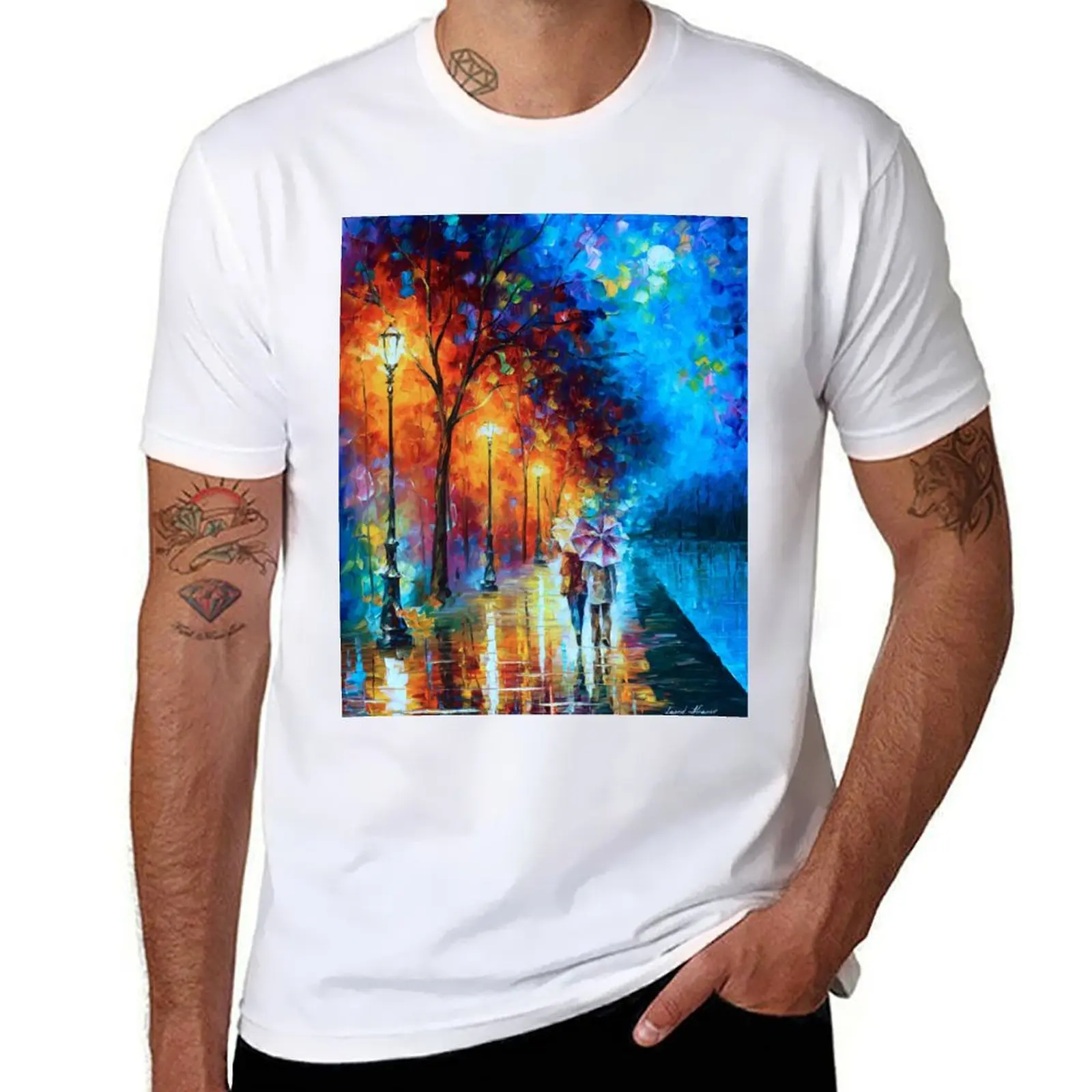 

Love by The Lake - Leonid Afremov T-Shirt affliction shirts Aesthetic clothing men clothings