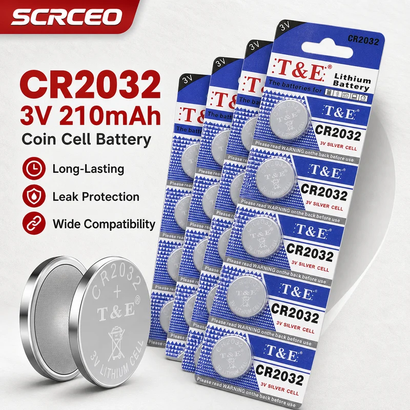 Lithium Coin Cell Battery CR2032 3V 210mAh 280mAh DL2032 ECR2032 Replacement for Key Fob Watch Calculator Clock