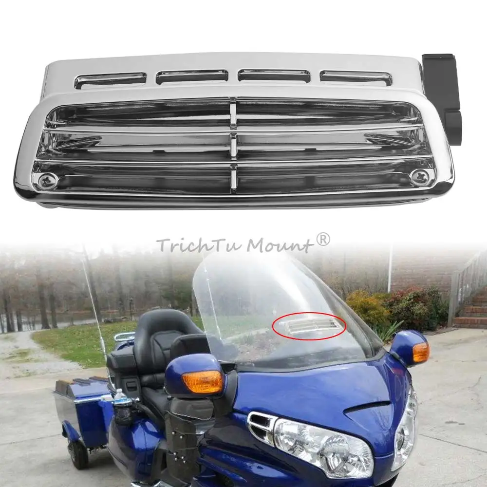 

Motorcycle Windshield Vent Air Flow Deflector Fit for Honda Gold Wing GL1800 2001-2017 ABS Chrome Air Vent accessories