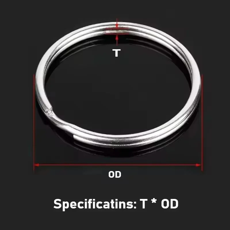 304 Stainless Steel Key Ring Connector Findings For DIY Keychain Making Double Loop Circle Bezel Accessories 15-50mm