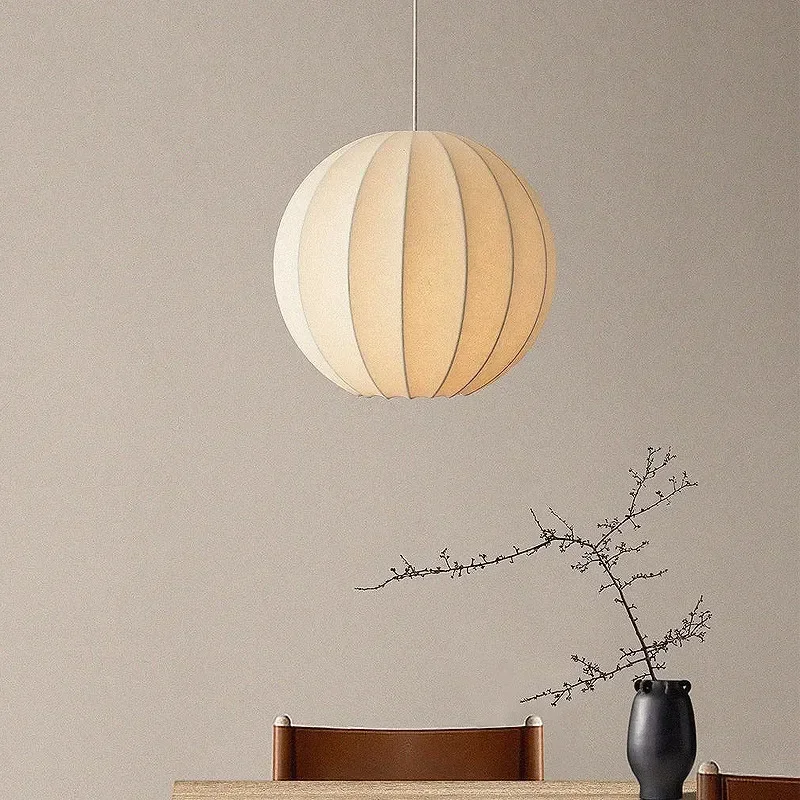 Wabi Sabi Pendant Lamp Silk Pendant Lamp For Bedroom Living Room Restaurant Decor LED Silk Cocoon Pendant Light lampras