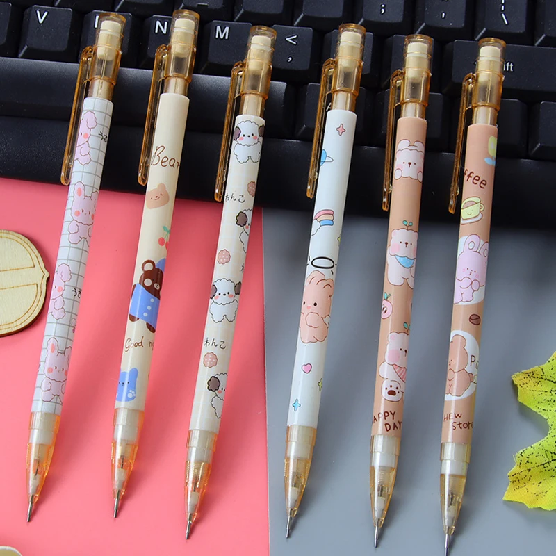 1 Pcs Lytwtw's 0.5mm Honey Cute Dinosaur Press Automatic Mechanical Pencil School Office Supplies Student Stationery Gift