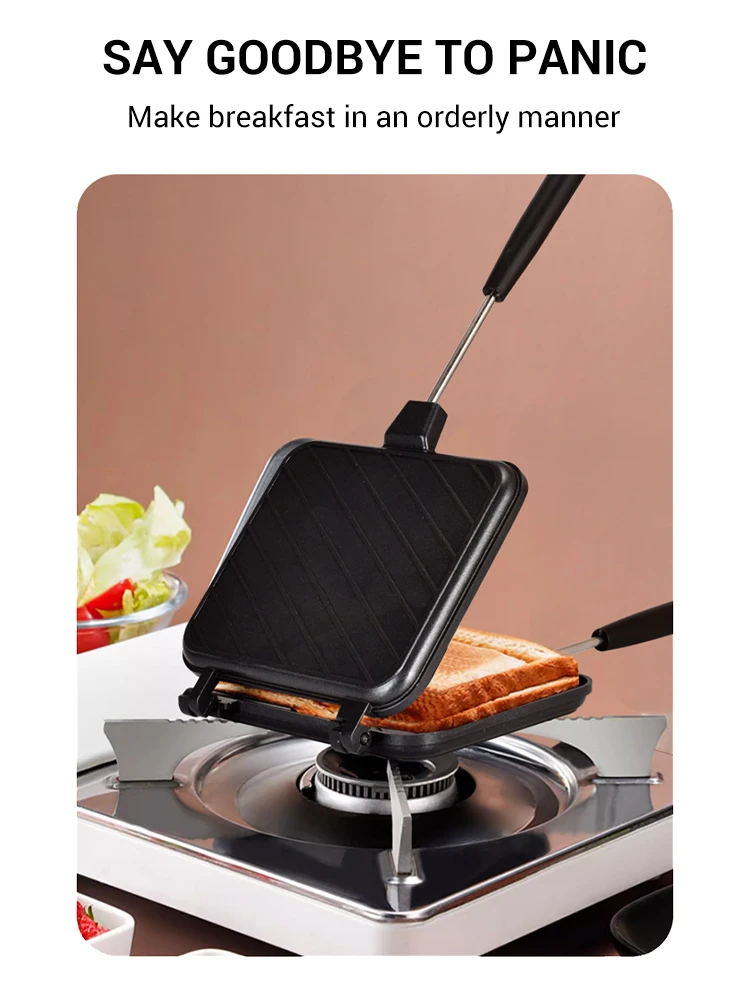 Aluminiowa dwustronna patelnia toster nieprzywierająca grillowana kanapka i Panini Maker Pan Flip Pan także kuchnia