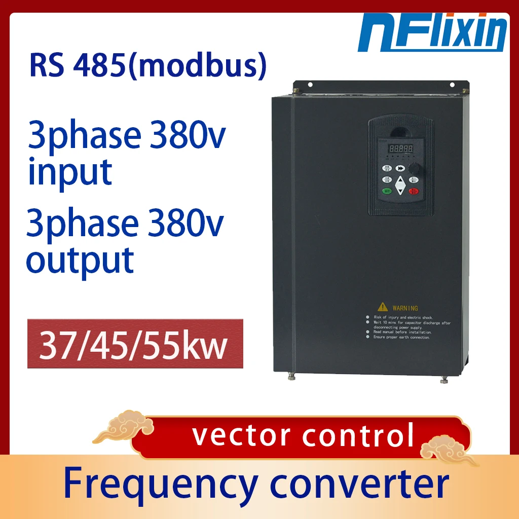 380V VFD Variable Frequency Converter Inverter 3-Phase Input 380V 37/45/55KW  AC Drive for Fan/Pump Speed Controller