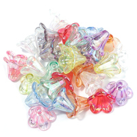 50-100Pcs/bag 15mm Acrylic DIY Galsang Flower Loose Beads Flower Spacer End Beads Earrings For Jewelry Making Necklace Bracelets