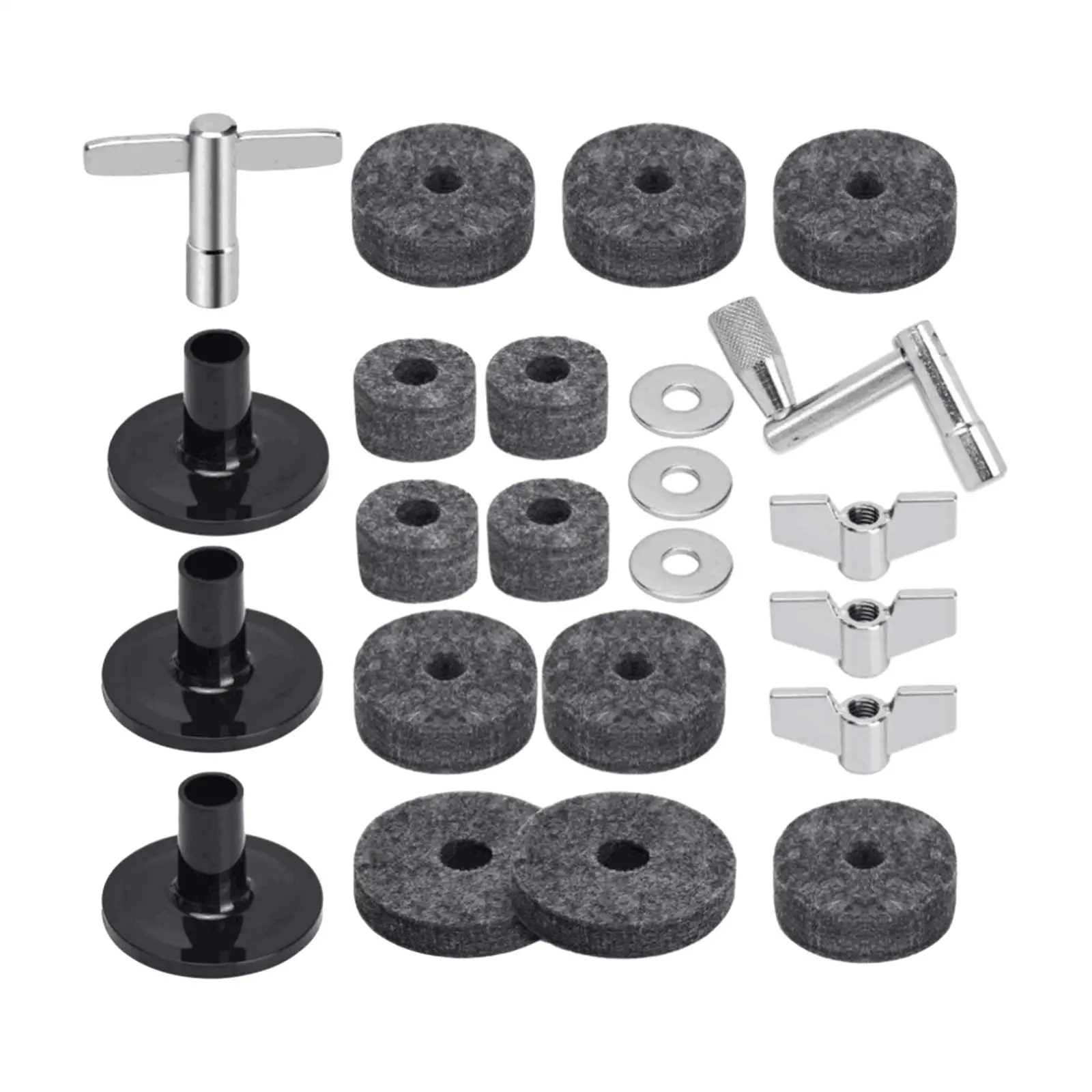 23x Cymbal Replacement Accessories with Wing Nuts Percussion Instrument Accessories Lightweight for Drum Set Cymbal Sleeves