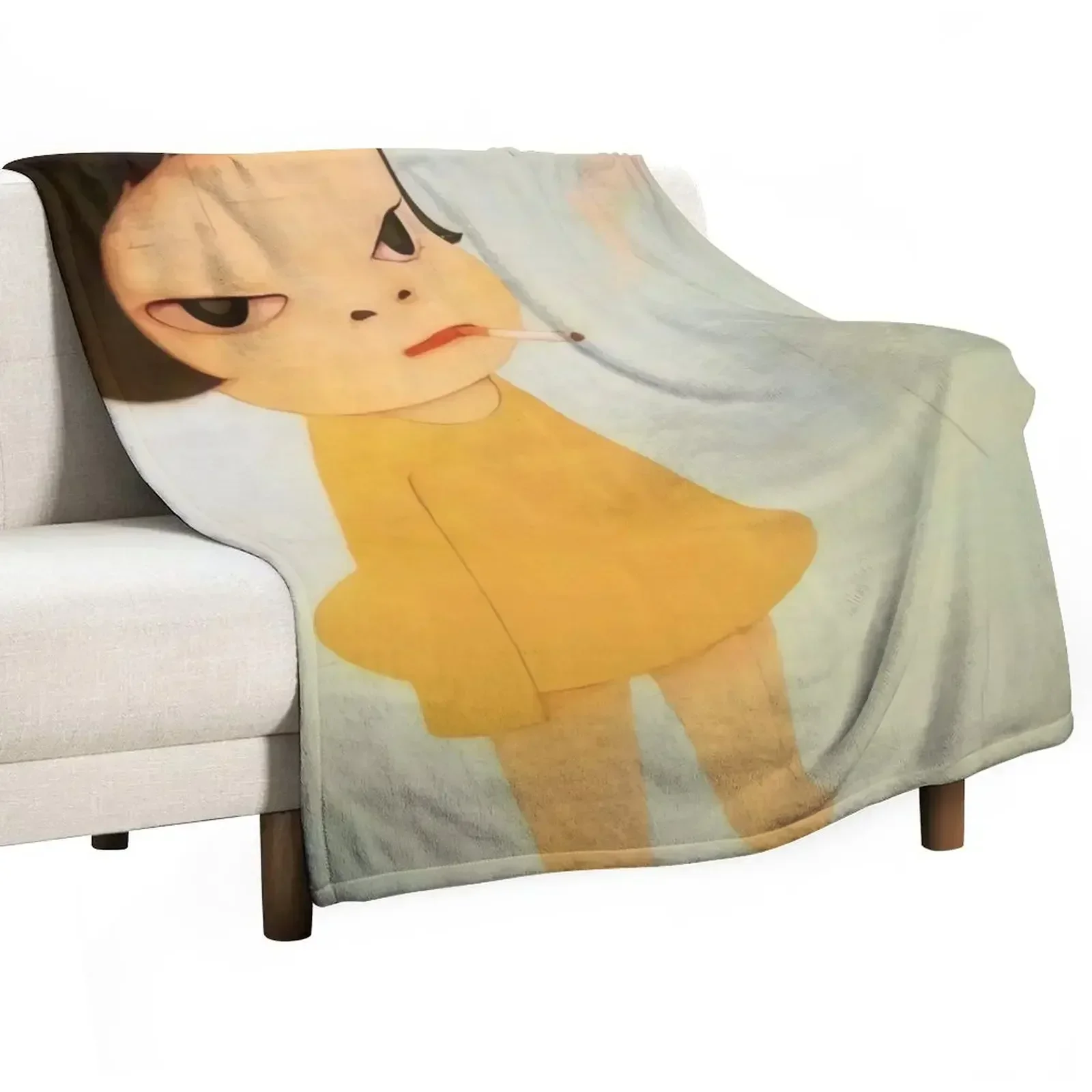 

Smoking Girl yoshimoto Nara cute baby girl painting Throw Blanket Kid'S Decorative Sofa valentine gift ideas Sofa Blankets