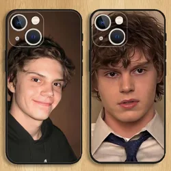 E-Evan Peters Actor Phone Case For iPhone15,14,13,12,11,Pro,Max,Plus,Mini,X,XS,XR,8,7,6,S,Plus,SE Soft Black Case