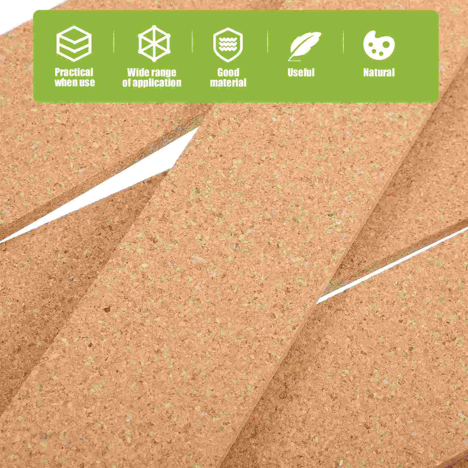 5 Pcs Frameless Bulletin Board Strip Adhesive Cork Boards Thick Office Supplies Memo Strips Natural