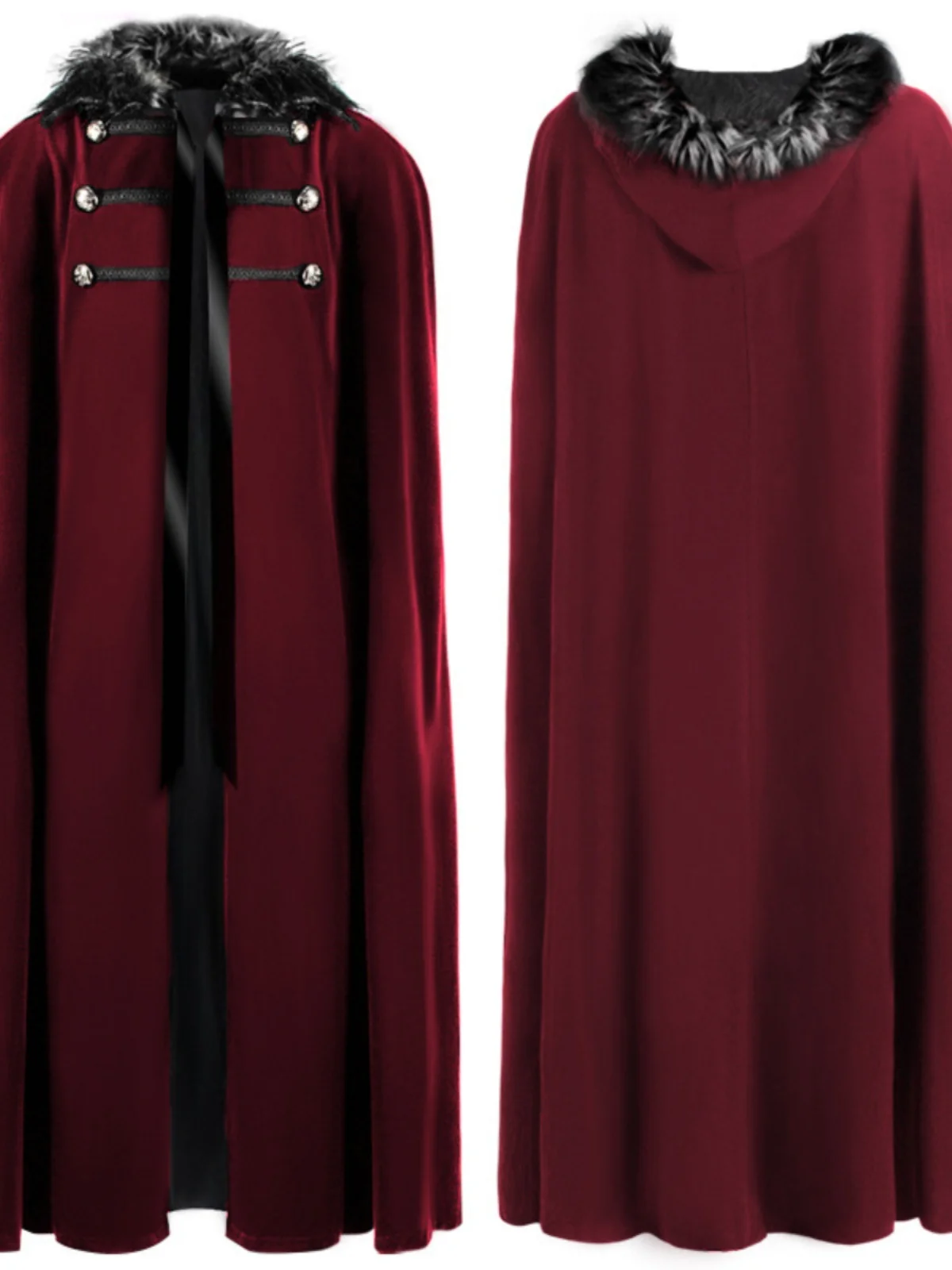 loween Cappotto di lana vintage Sciarpa di colore puro Colletto Mantello di lana Capispalla Performance Costume Street Sle Lunghezza lunga