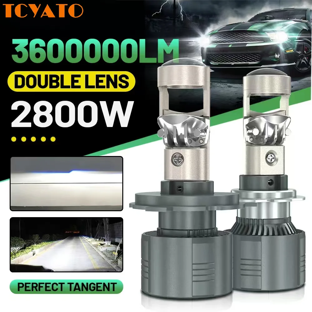 TCYATO H4 H7 H11 LED سيارة العلوي جهاز عرض صغير عدسة H8 H9 9005 9006 3600000LM السيارات عالية منخفضة شعاع Canbus لمبة للسيارات 12 فولت 24 فولت