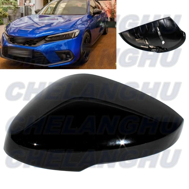 

car accessories For Honda Civic 2022 2023 US Version Left Side Black Painted Mirror Cover Cap With turn signal hole