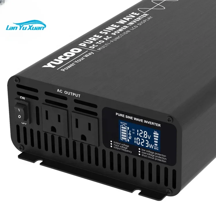 dc ac inverter 12V input 220v output 1000w pure sine wave for air conditioning