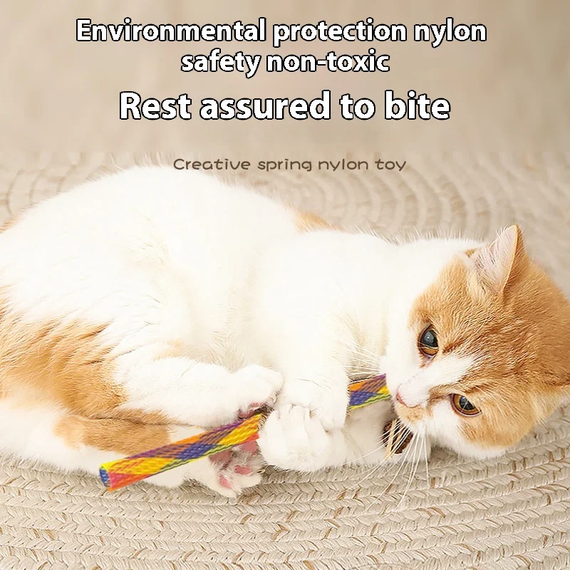 Grinding Claws Biting Telescopic Elastic Colorful Spring Tube Cat Vent Toy Stick