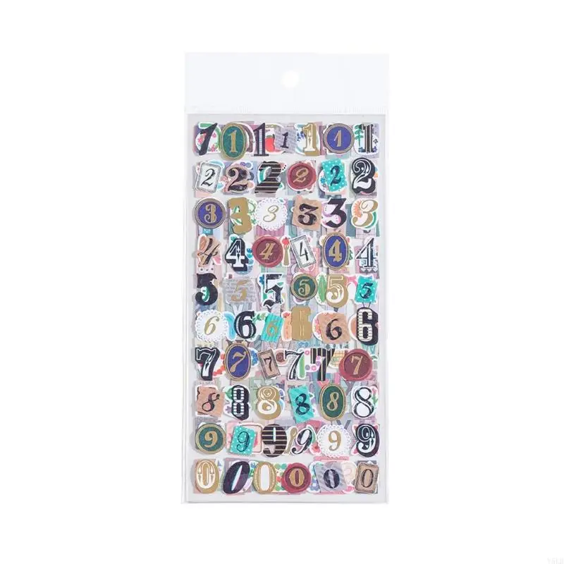 Y5LB Letter and Number Sticker Journaling Decorative Sticker For Scrapbooking Notebook Planner Phone Cover Embellishment