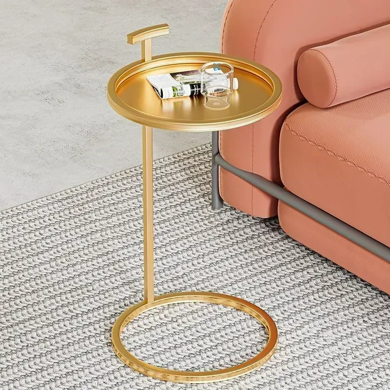 Nordic Small Sofa Side Table Household Living Room Furniture Light Luxury Simple Modern Iron Art Round Mesas Small Coffee Table