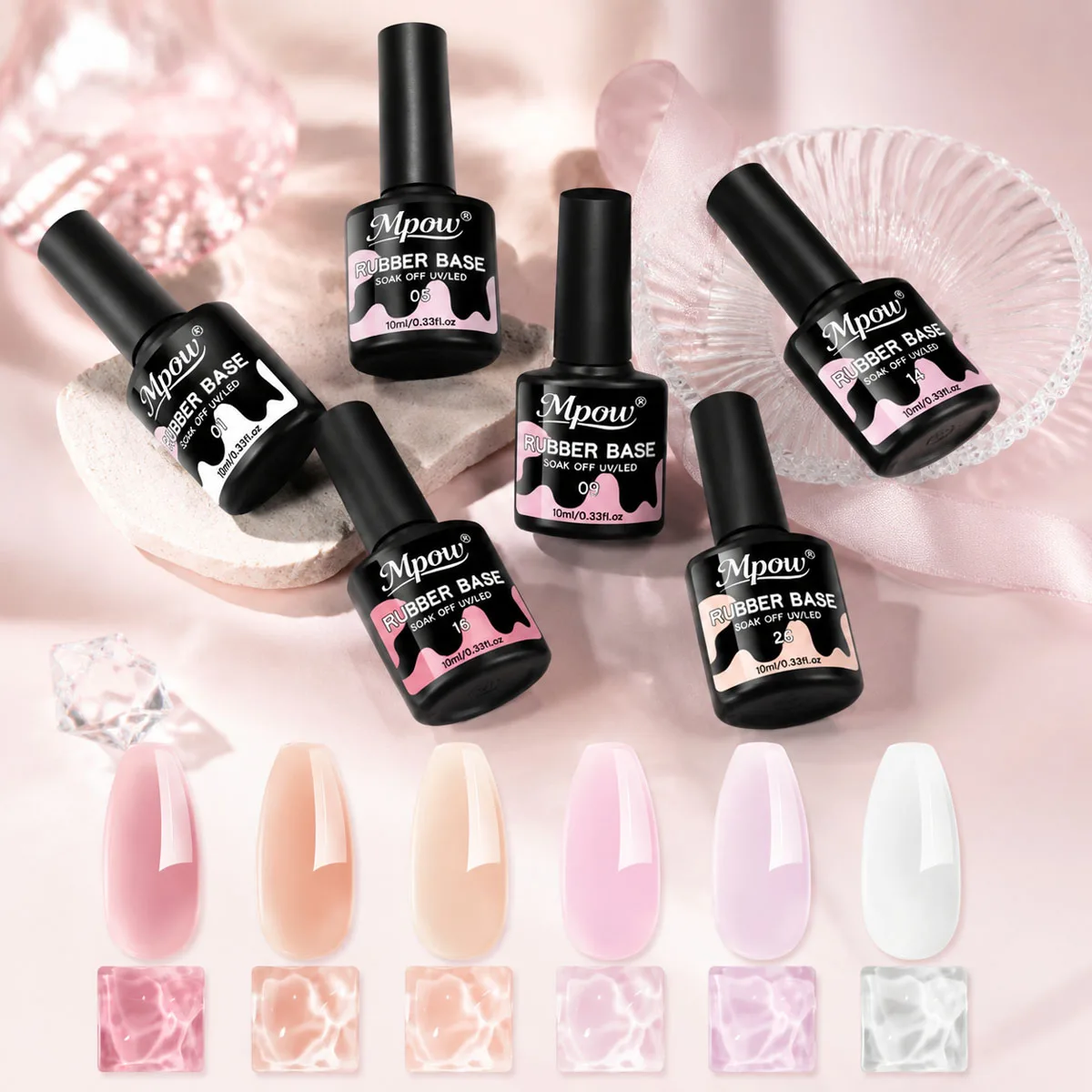 Mpow 1/6pcs 10ml Rubber Base G - Nail Art Natural Pink recension och pris
