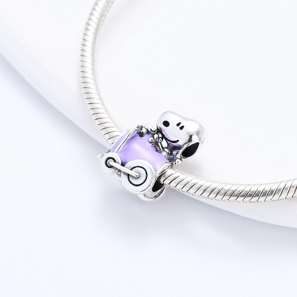 Miniso الساخن بيع S925Silver سنوبي الكرتون سلسلة سحر قلادة صالح ل قلادة سوار الأصلي DIY بها بنفسك الفتيان/الفتيات غرامة مجوهرات