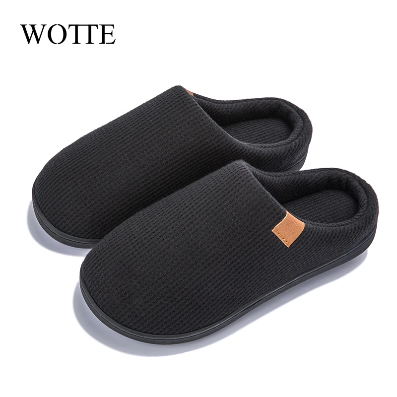 Winter Men Slippers Big Size 48 Warm Men's Slippers Short Plush Home Soft Slippers for Men Hard-wearing Non-slip Women Slippeers