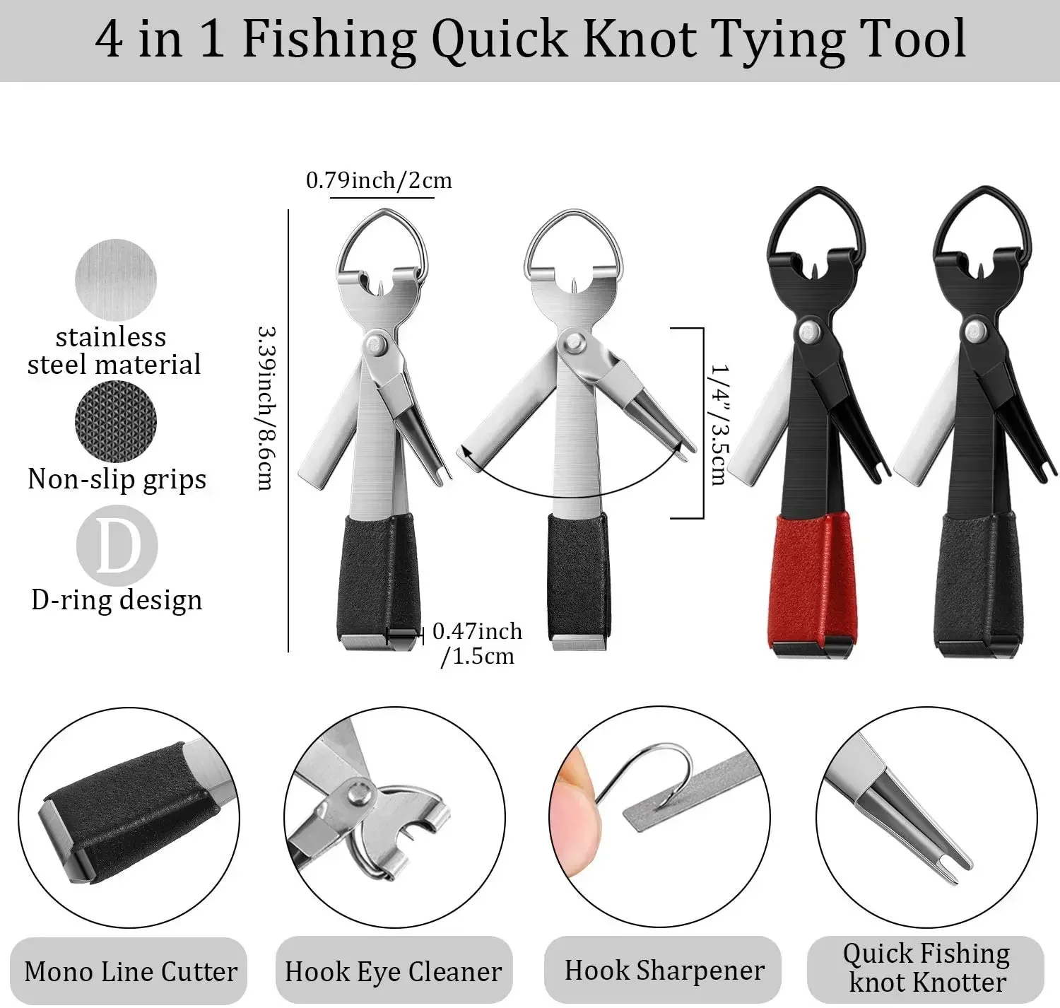 Fishing Quick Knot Tool Fast Tie Nail Knotter  Line Cutter Clipper Nipper Hook Sharpener Fly Tying Tool Fishing Tackle Gear