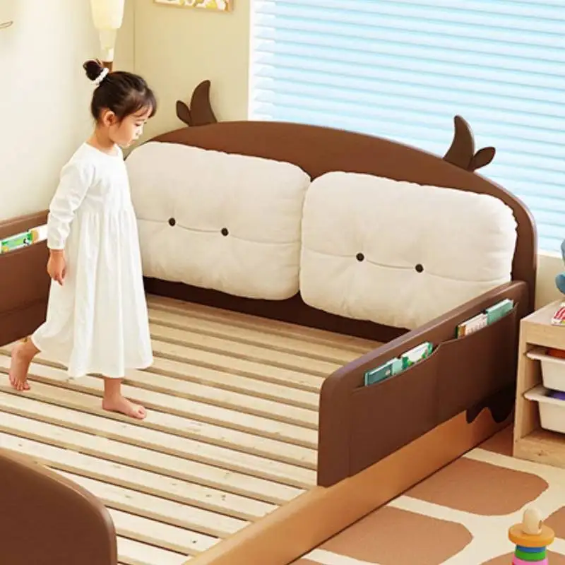 White Simple Kids Beds Expandable Normal Luxuce Single Modern Girls Kids Bed Style Design Custom Lit Pour Enfants Furniture Home