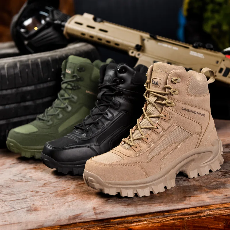 Tactical Military Boots, Men's Martin Boots, Hiking Shoes, Camping Outdoor Sports Shoes, Autumn and Winter Travel Training Boots