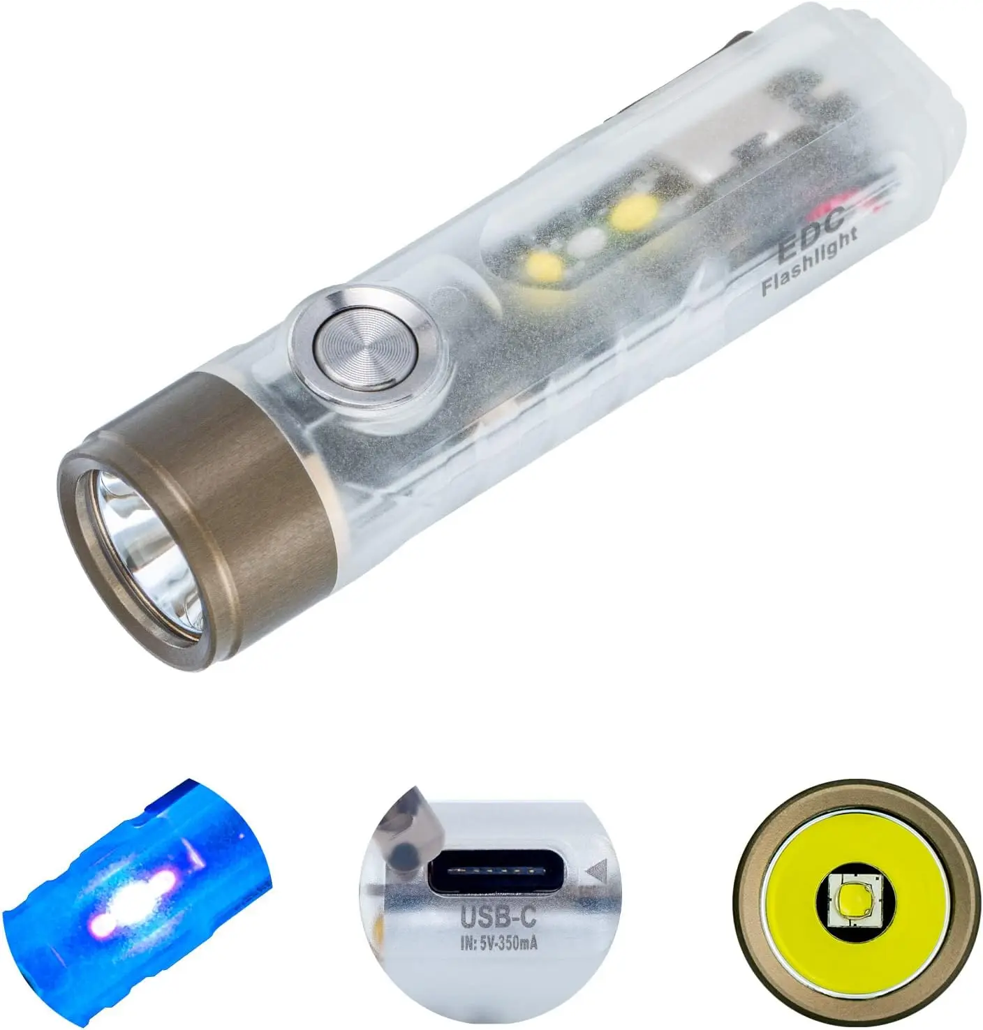 

Перезаряжаемый брелок-фонарик Aurora A7 G4 USB-C, 650 люмен, белый/36 нм, боковой свет для EDC, кемпинга, прогулок с собаками, ночных бежек