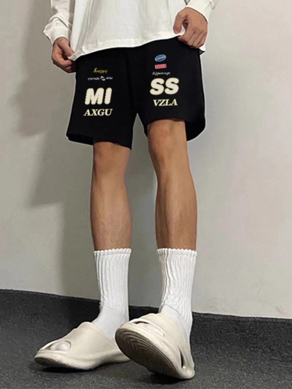 

Свободные тренировочные брюки American Sle для бейсбола, мужские летние модные спортивные брюки пять четвертей, повседневные свободные брюки