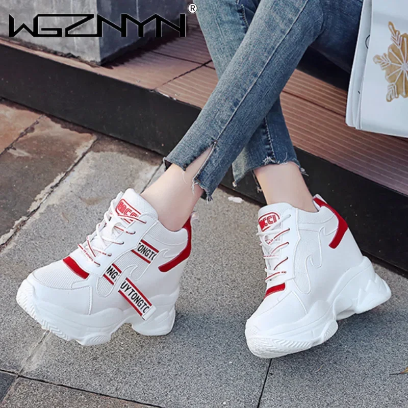 Hot Sales Trendy Shoes Women High Top Sneakers Women Platform Ankle Boots Basket Femme Chaussures Femmes Height Increase Sneaker