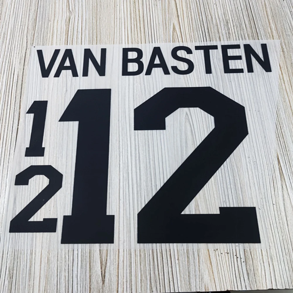 Super A Retro 1988 Netherlands VAN BASTEN GULLIT CRUYFF soccer number font print, Hot stamping patches badges