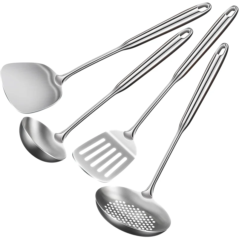 

LFGB Certificate 304 Stainless Steel Spatula Ladle Colander Shovel Cookware 29cm Handle Kitchenware Luxury Kitchen Utensils