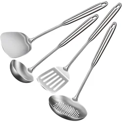 LFGB Certificate 304 Stainless Steel Spatula Ladle Colander Shovel Cookware 29cm Handle Kitchenware Luxury Kitchen Utensils