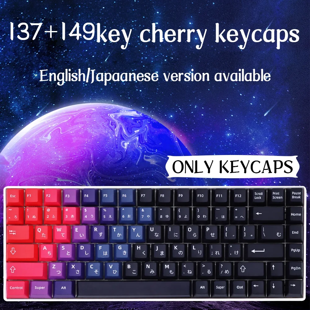 

Infinikey Aether Red Black Keycaps Cherry Profile Key cap PBT For gk61 64 ik75 84 RK87 98 Mechanical keyboard 149key 1/set