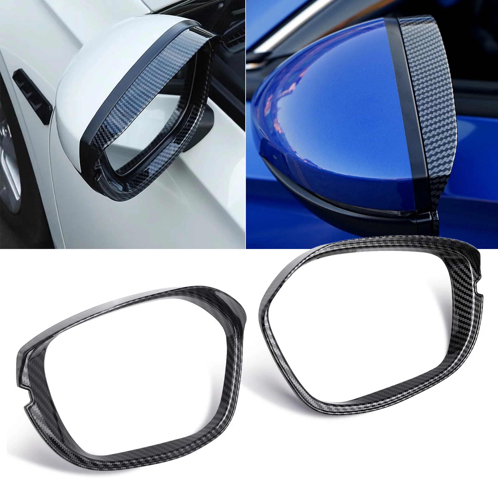 1 Pair Carbon Fiber Pattern Left Right Rear View Side Mirror Frame Cover Trim Decoration  For Honda Civic 11th Gen 2022 2023+