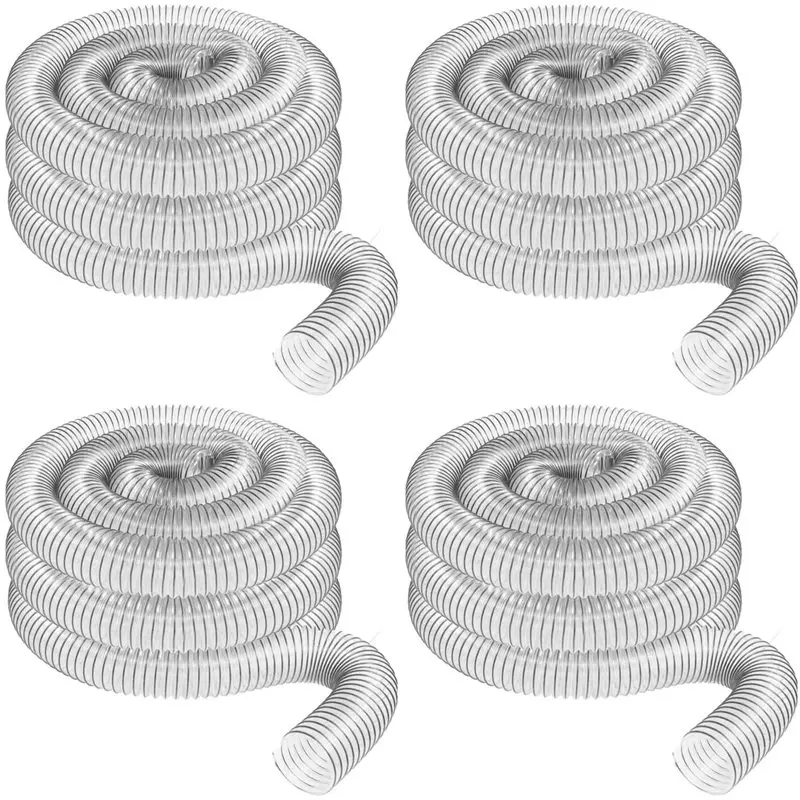 【FLASH DEAL】4X 2In OD 50Mm Clear PVC Dust Collection Hose For Use With Dust Collectors With 2In Ports. Ideal For Shop Vacuums