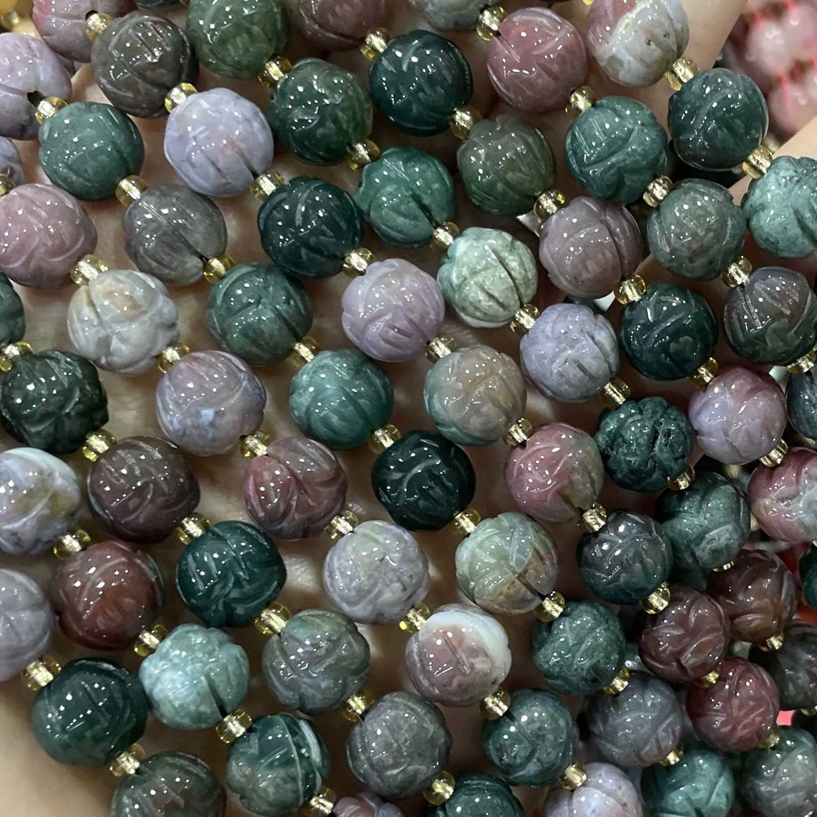 Naturstein-Lotusblumen-Quarz-Achat-Jaspis-Abstandsperlen für die Schmuckherstellung, DIY-Armband, Halskette, Ohrring-Zubehör – Detail 14