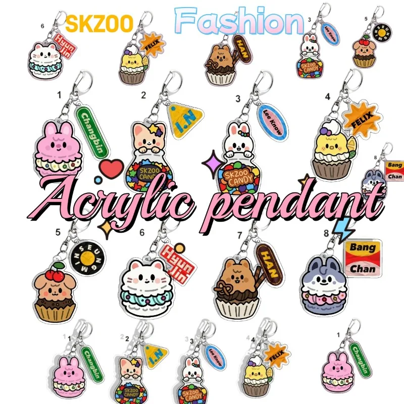 

SKZOO Stray Kids Backpack Pendant Cute Fashion Cartoon Personalized Creative Simple Keychain Birthday Gift for Friends