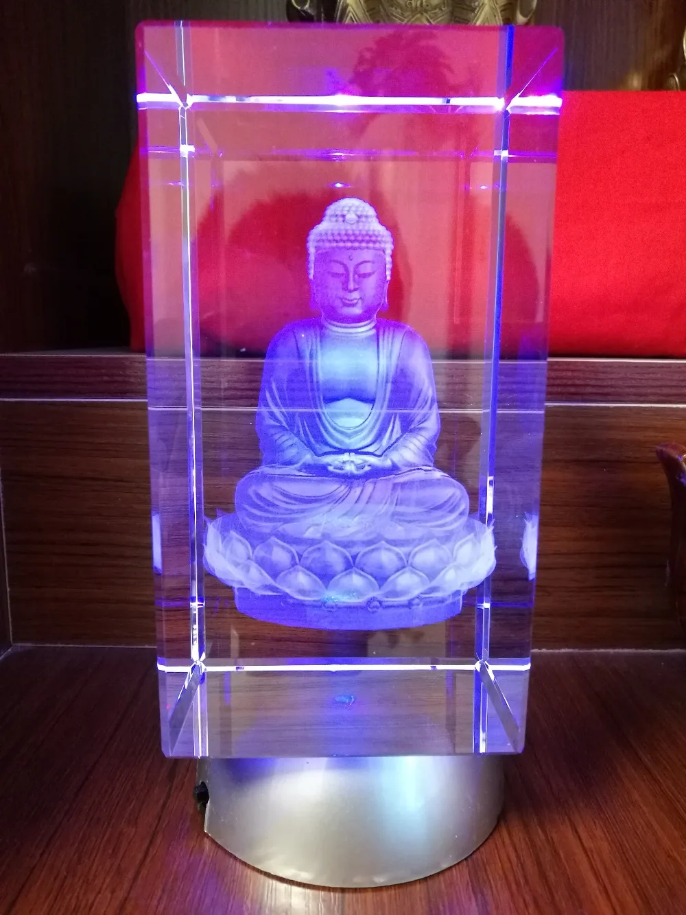 GOOD -15 CM LARGE # Efficacious HOME family Talisman- Greco-Buddhist 3D crystal Buddhist Buddha statue Figurine statue view 5