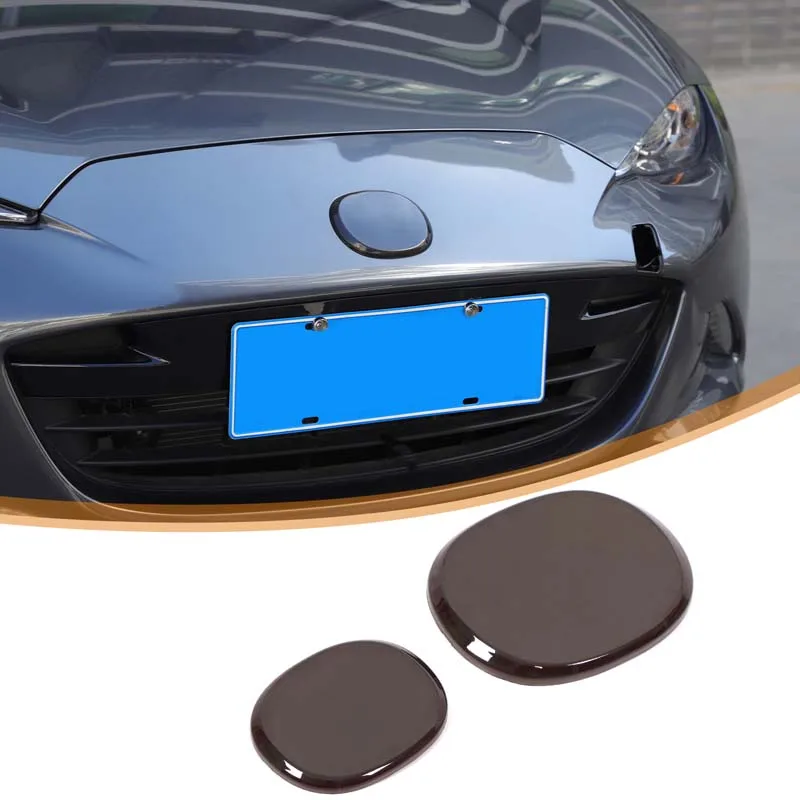 

For Mazda MX-5 2016-2025 Car Front and Rear Logo Smoked Black Cover ABS Transparent Gray Car Modification Accessories