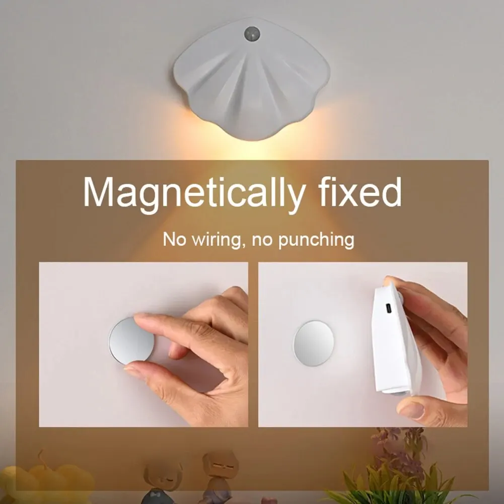 モーションセンサー付きLEDナイトライト,タイプc,充電式,3輝度モード,ベッドサイドテーブルランプ,仕事,学習,工芸品