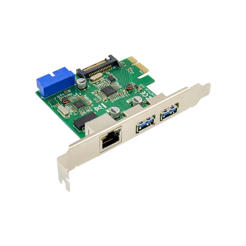 PCIE expansion card USB 3.0+Gigabit network card+19PIN three in one adapter card with SATA power supply RTL8153