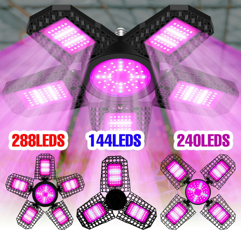 

E27/E26 LED Growing Lamp Full Spectrum Foldable Plant Hydroponics Fill Lighting For Tent Vegetable Flower Succulent Cultivation