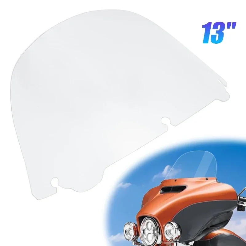 

Motorcycle Windscreen 13" Windshield Wind Screen Deflector For Harley Davidson Street Glide Ultra Limited Tri Glide 14-23