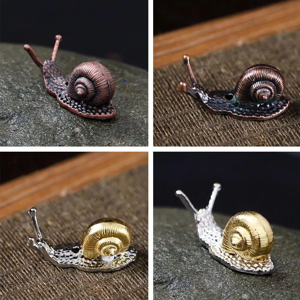 Alloy Snail Small Ornaments Small Cute Little Incense Crafts Bonsai Decoration With Animal Vivid Figurines E0o1