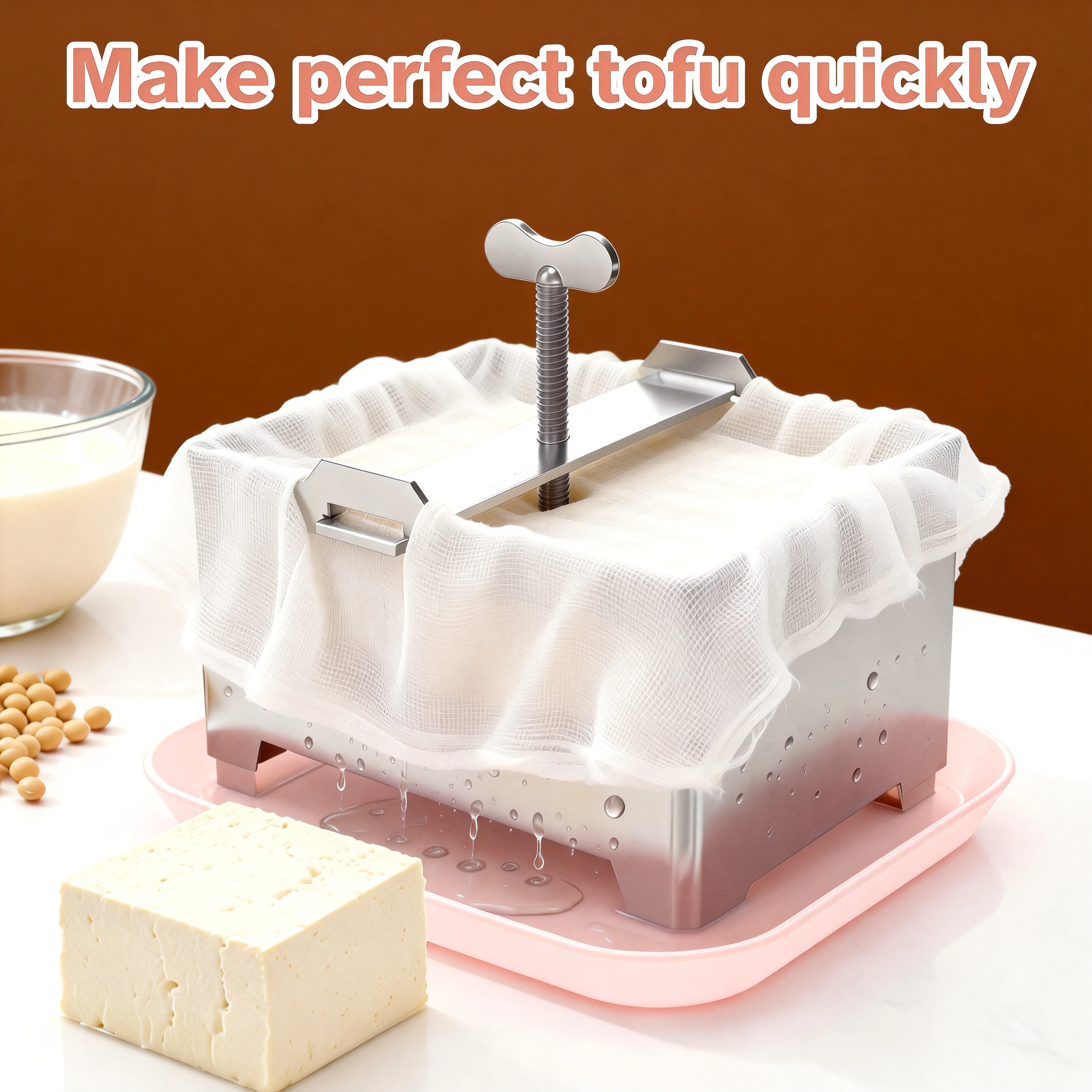 Tofu Press Mould Cheese Making Molds Food Grade Stainless Steel Tofu Maker Press Mold Kit Homemade Tofu Mold Kitchen Tool Set