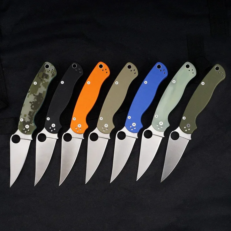 Multi Styles C81 Pocket Knife Clip Point Satin Finished Blade G10 Handle Ball Bearing Hunting Survival EDC Camping Tactical Tool