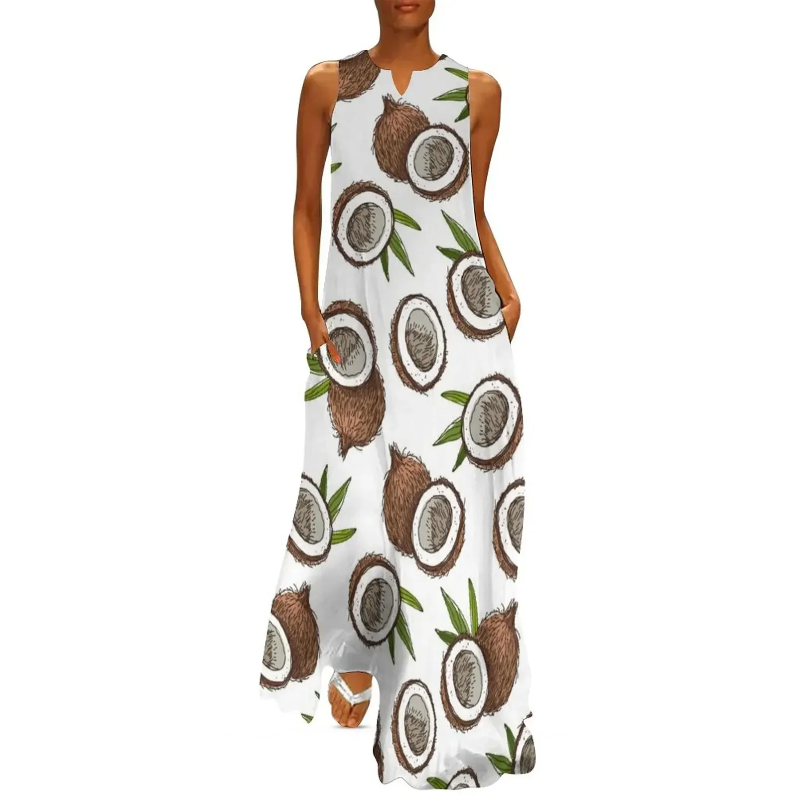 

Coconut print Long Dress Party dresses dress women dresses Dress