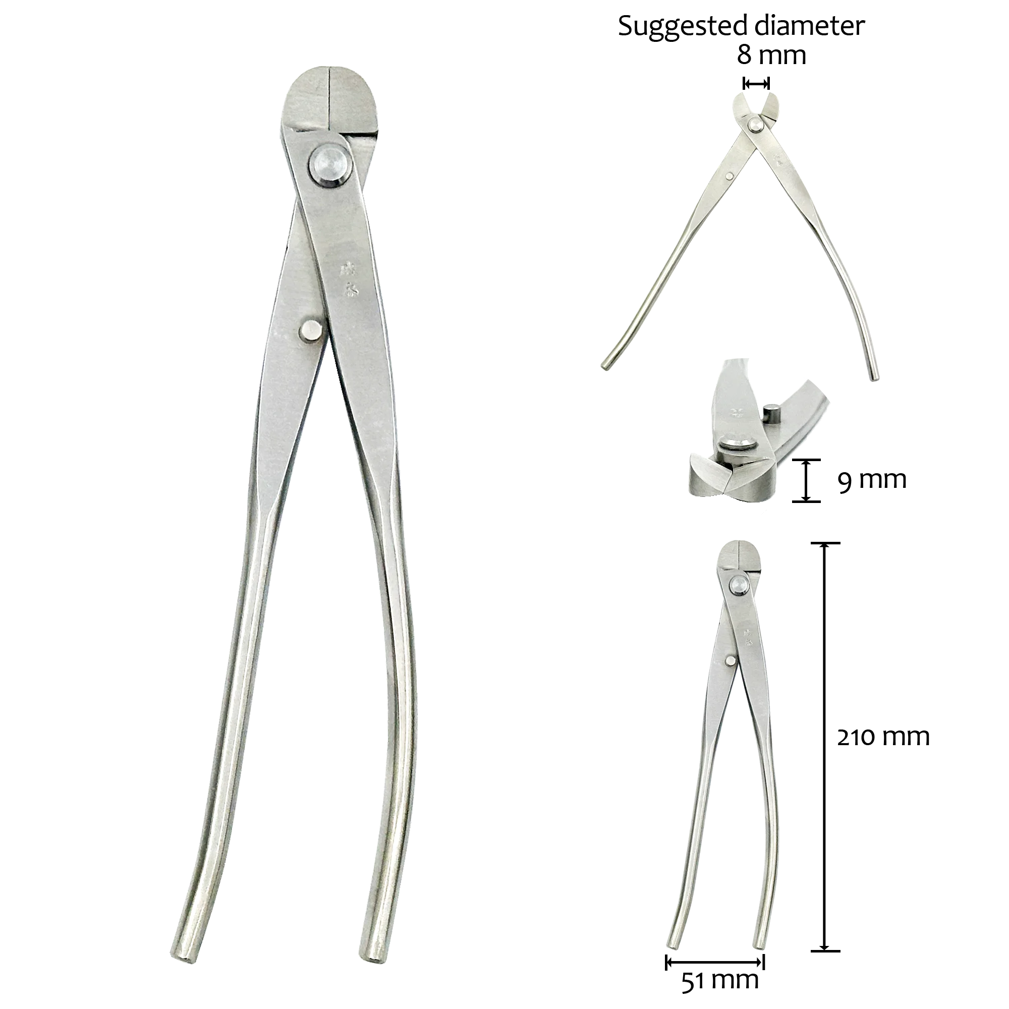 Good Quality Grade Bonsai Tool Steel Wire Cutter 210mm Stainless Steel Made