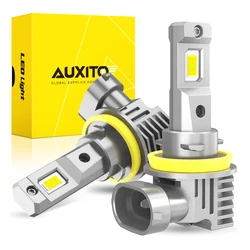 AUXITO 2Pcs Fanless H11 H8 H9 9005 HB3 LED 360° Lighting Headlight Bulb Auto Fog Lamp 9006 HB4 LED Car Head Lights 12V Wireless